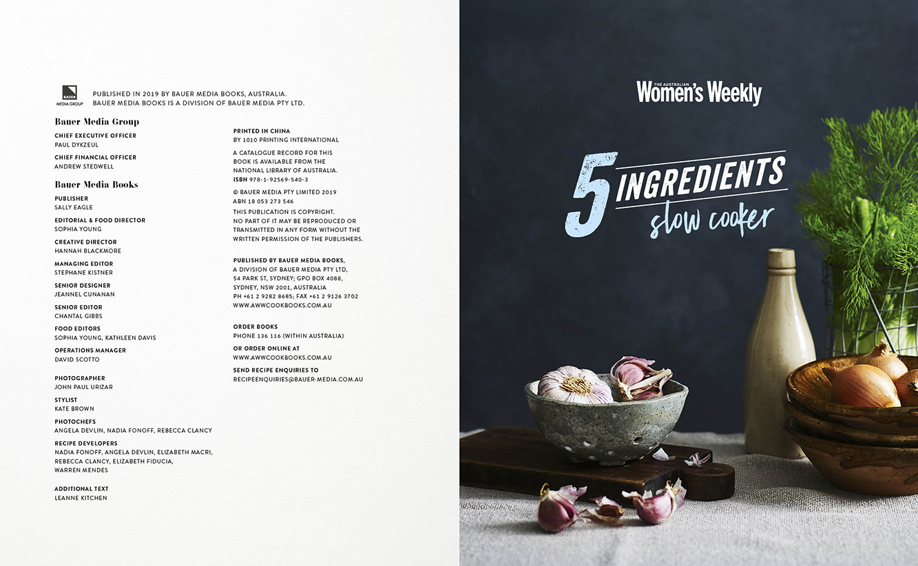 The Australian Women's Weekly 5 Ingredients Slow Cooker Are Media Books